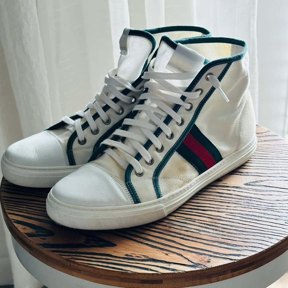 Authentic Gucci Canvas HighTop Sneakers Size 44 | US 10